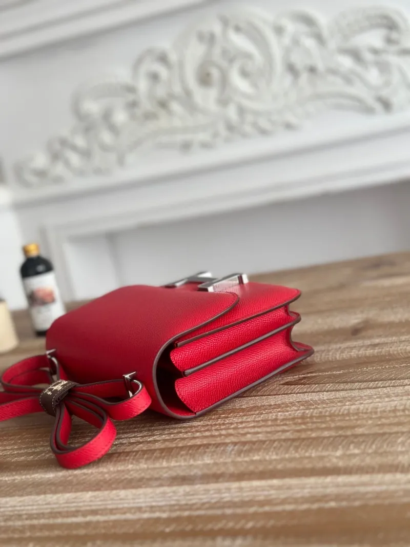 Alternative view of Hermes Red Constance Crossbody Bag 76