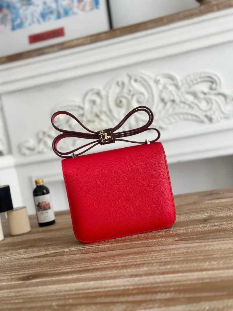 Hermes Red Constance Crossbody Bag 76 - Image 3