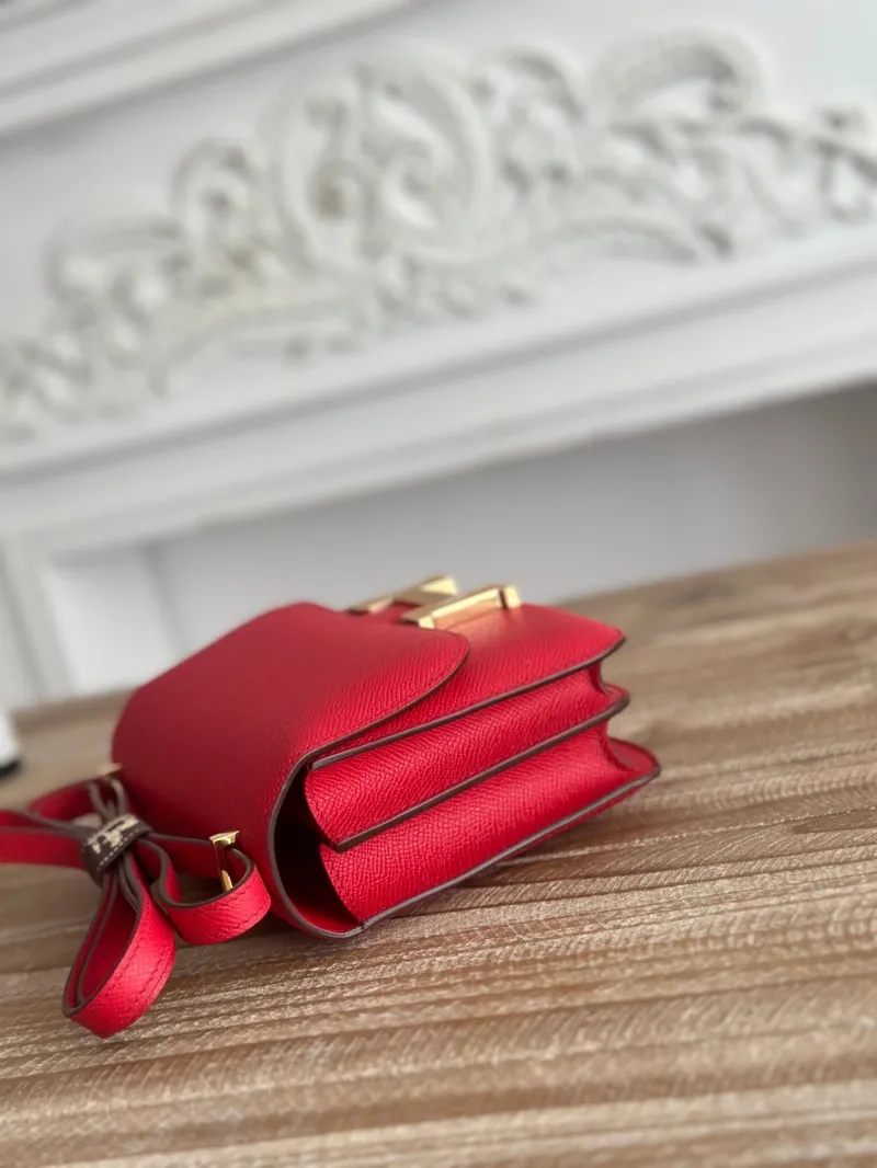 Alternative view of Hermes Red Constance Leather Crossbody Bag
