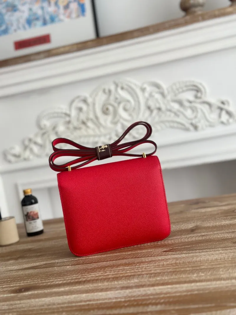 Hermes Red Constance Leather Crossbody Bag - Image 3