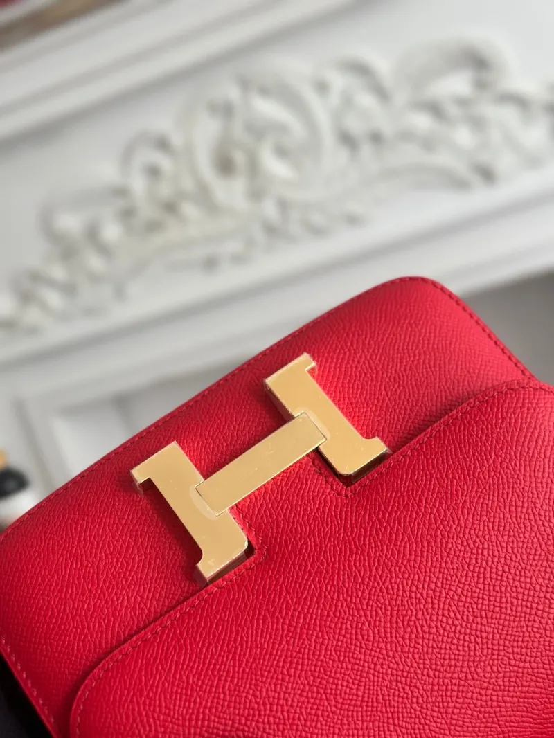 Hermes Red Constance Leather Crossbody Bag - Image 5