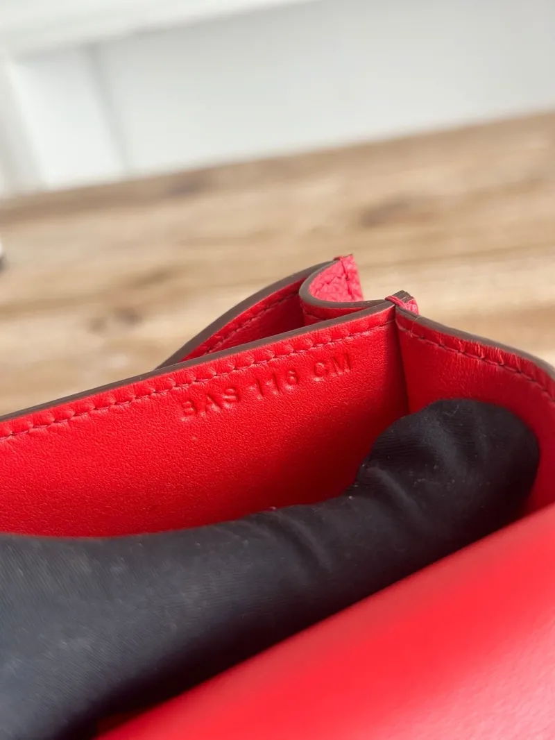 Hermes Red Constance Leather Crossbody Bag - Image 9