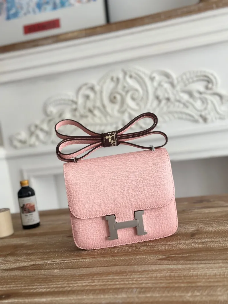 Hermes Pink Constance Crossbody Bag