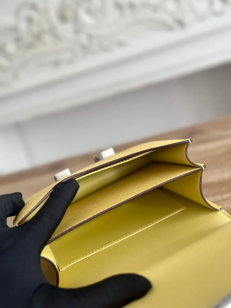 Hermes Yellow Constance Crossbody Bag - Image 7