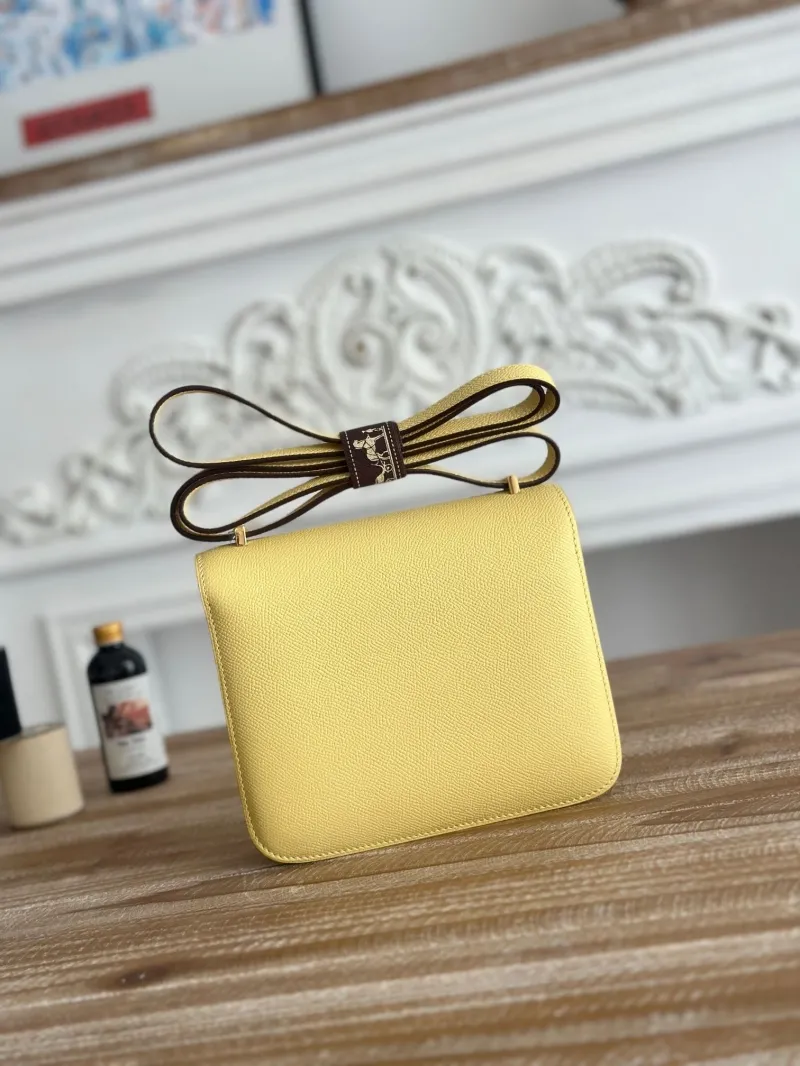 Alternative view of Hermes Yellow Constance Crossbody Bag