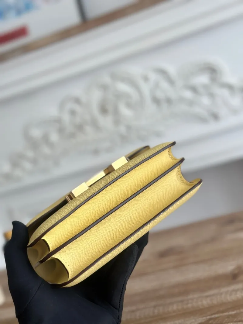 Hermes Yellow Constance Crossbody Bag - Image 4