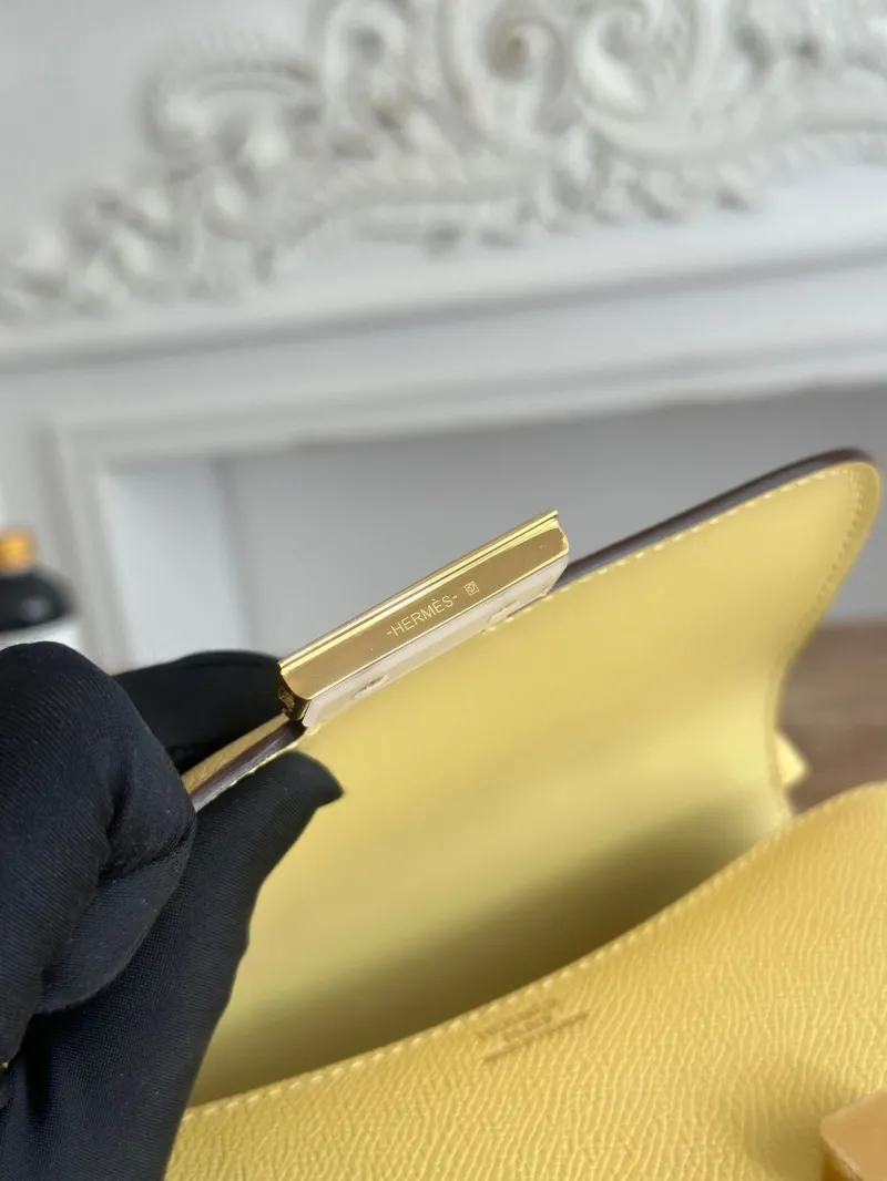 Hermes Yellow Constance Crossbody Bag - Image 6