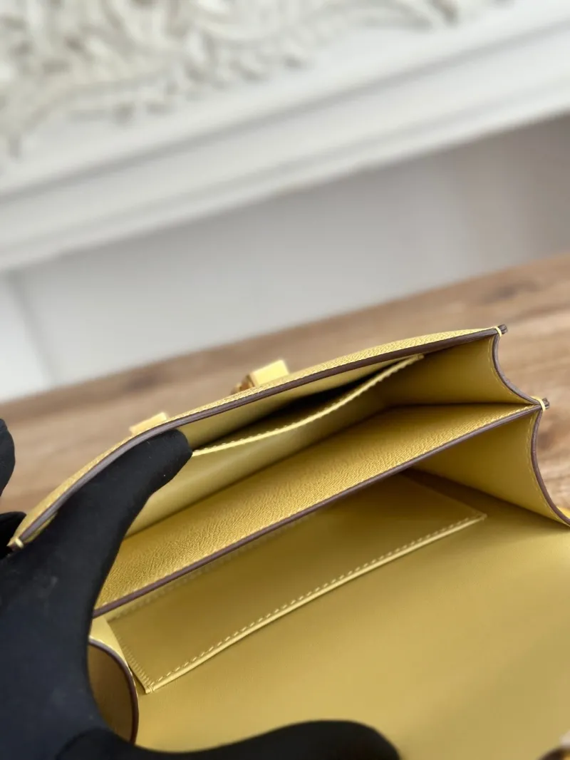 Hermes Yellow Constance Crossbody Bag - Image 7