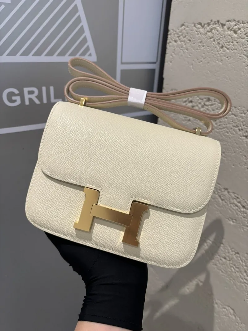 Hermes Constance Cream Leather Crossbody Bag 106 - Image 3