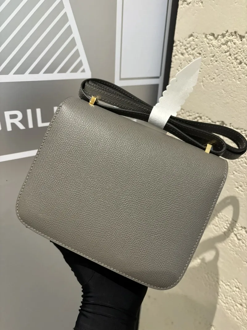 Hermes Constance Gray Leather Crossbody Bag 109 - Image 4