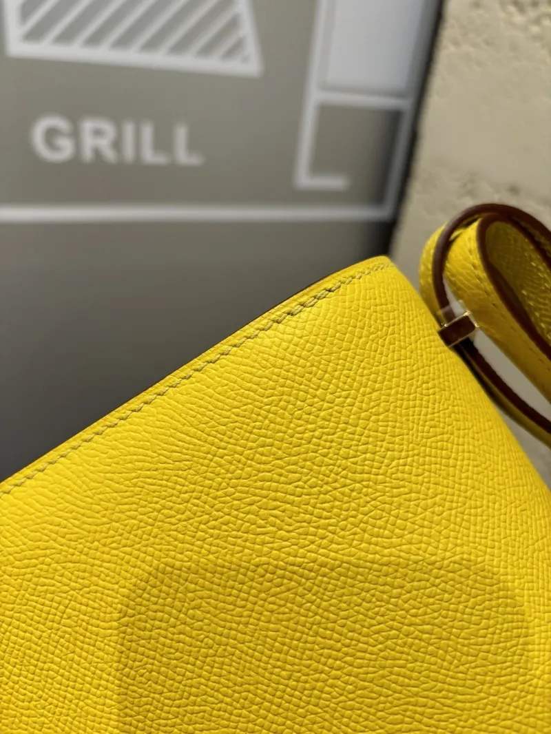 Hermes Yellow Constance Crossbody Bag - Image 6