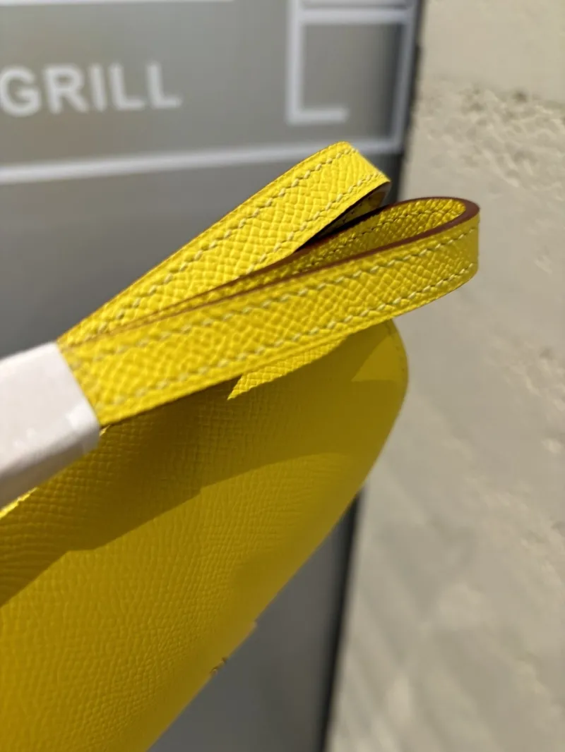 Hermes Yellow Constance Crossbody Bag - Image 8