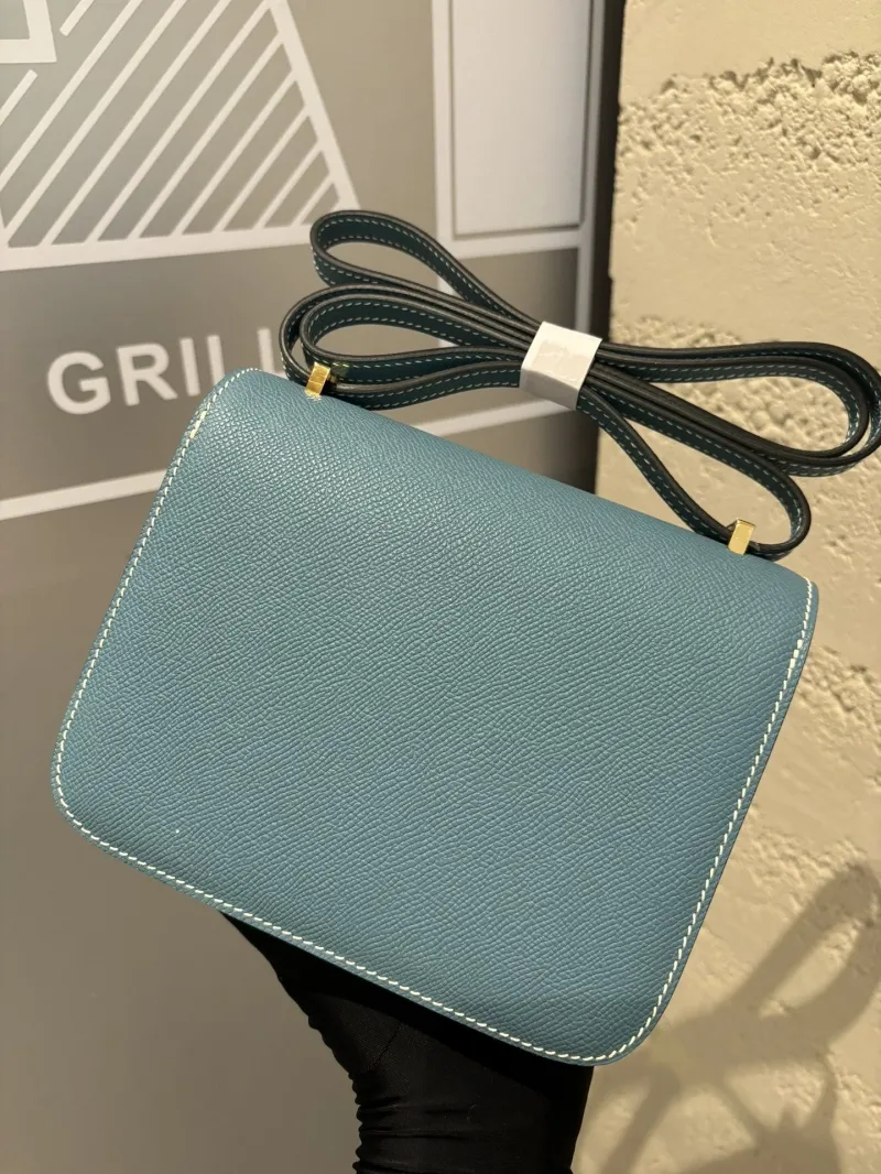 Hermes Constance Blue Crossbody Bag 118 - Image 4