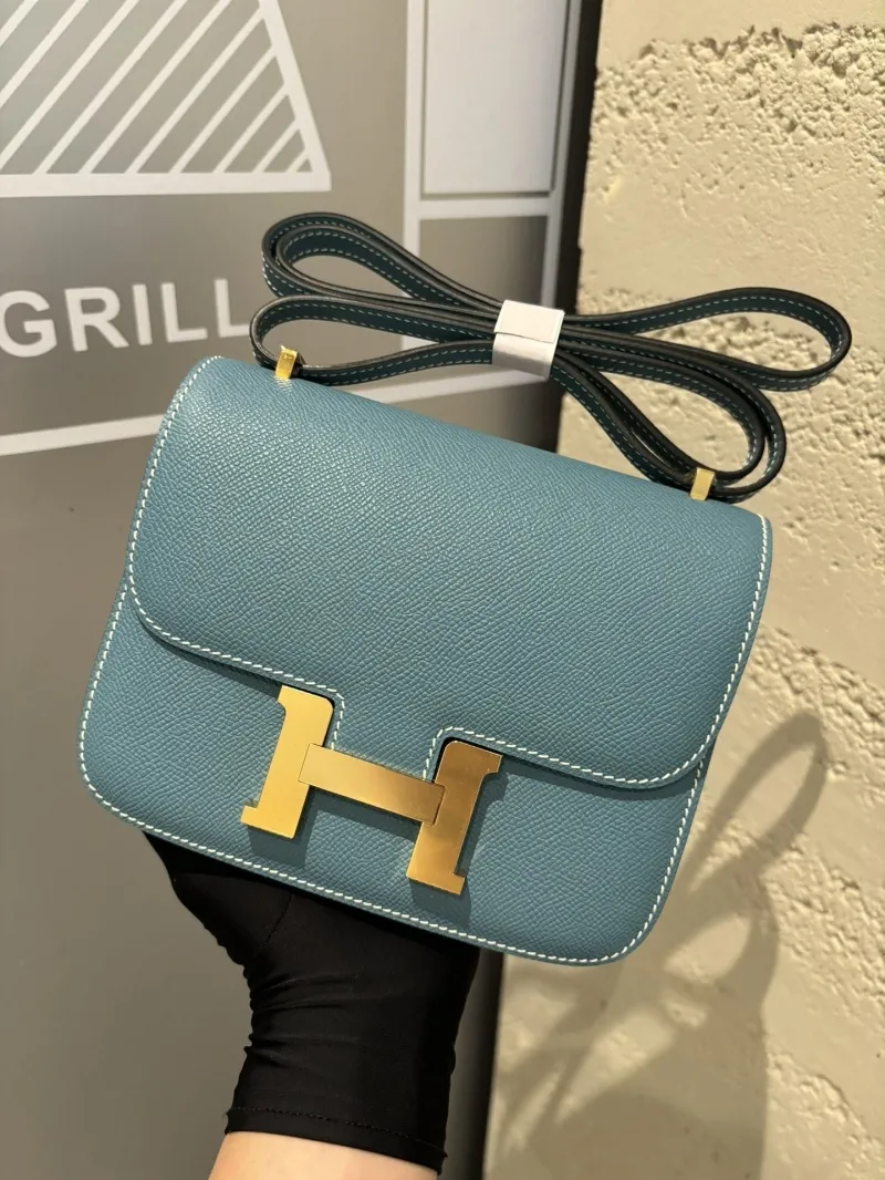 Hermes Constance Blue Crossbody Bag 118 - Image 6