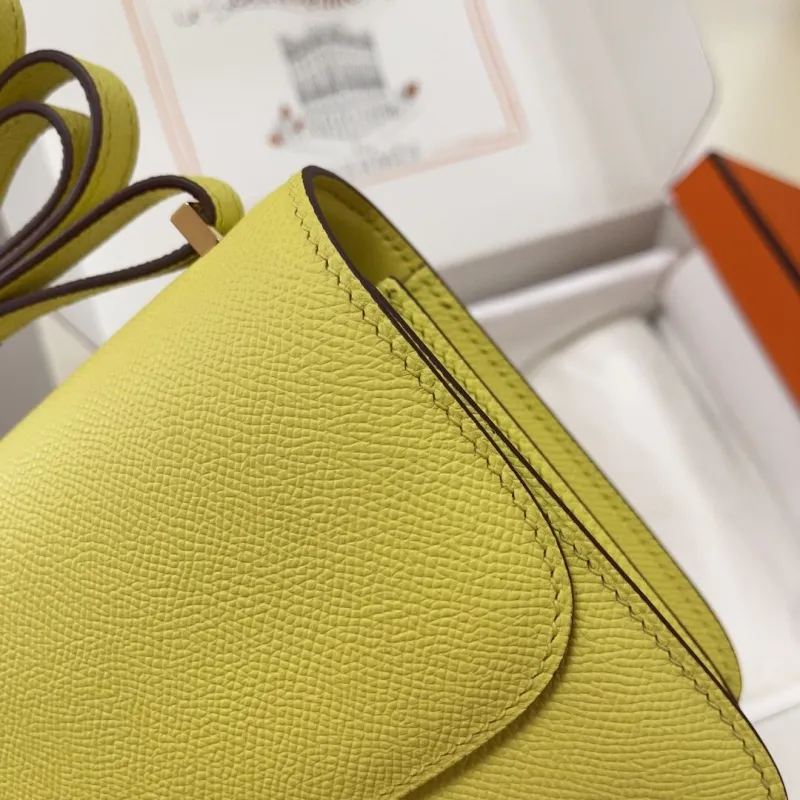 Alternative view of Hermes Yellow Constance Crossbody Bag