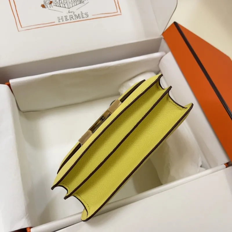 Hermes Yellow Constance Crossbody Bag - Image 5