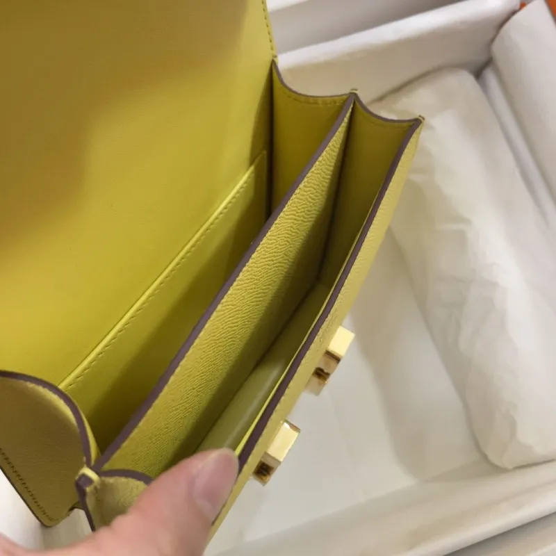 Hermes Yellow Constance Crossbody Bag - Image 8