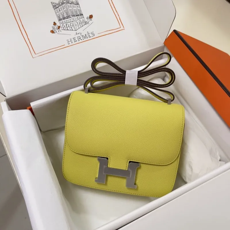 Hermes Yellow Constance Crossbody Bag 121