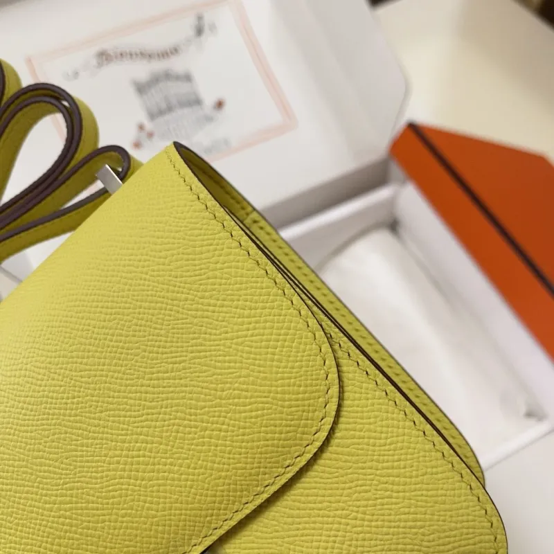 Alternative view of Hermes Yellow Constance Crossbody Bag 121