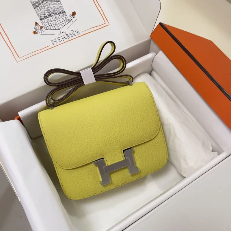 Hermes Yellow Constance Crossbody Bag 121 - Image 4