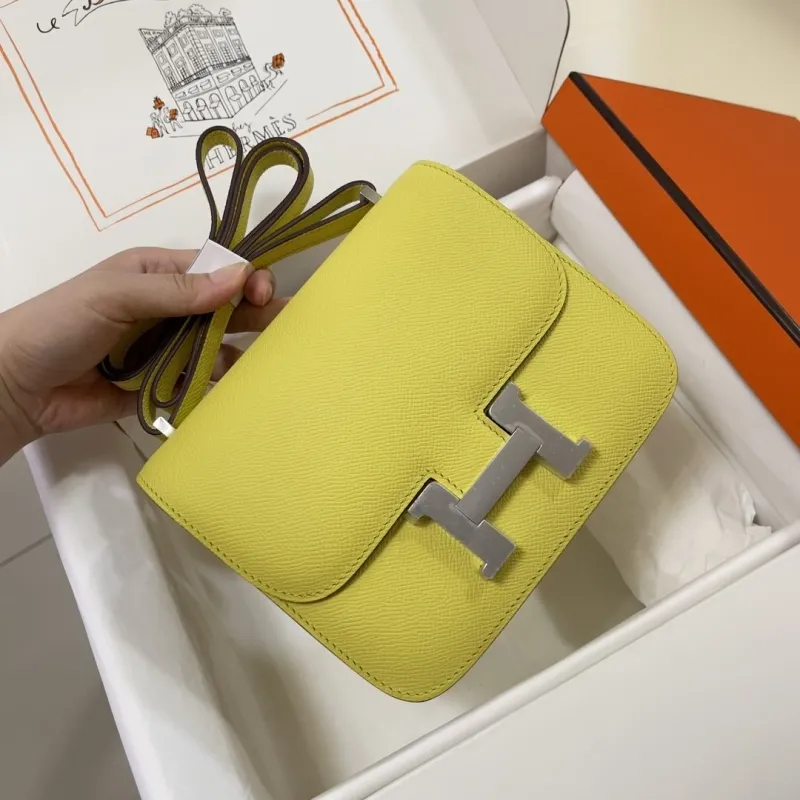 Hermes Yellow Constance Crossbody Bag 121 - Image 5