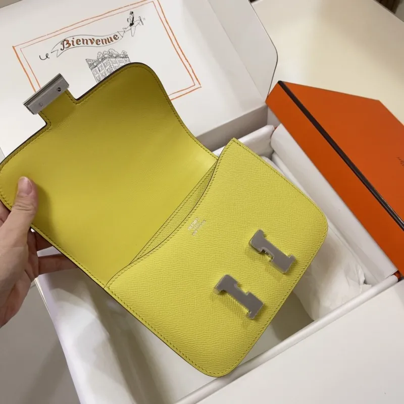 Hermes Yellow Constance Crossbody Bag 121 - Image 7