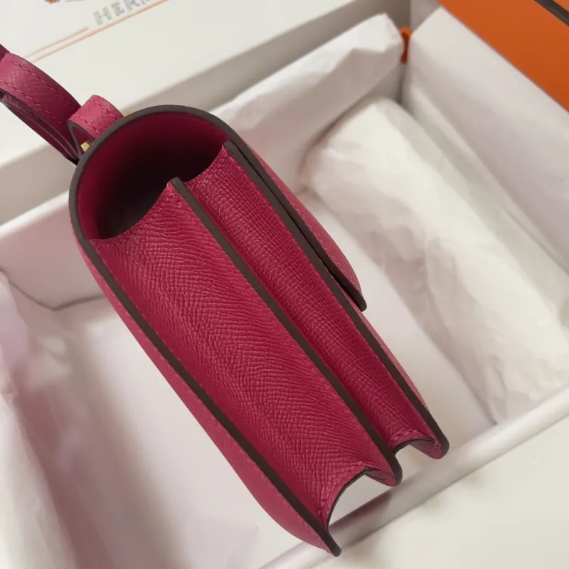 Alternative view of Hermes Constance Pink Leather Crossbody Bag