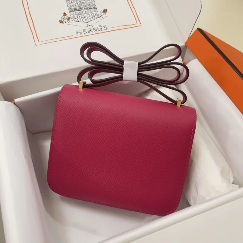 Hermes Constance Pink Leather Crossbody Bag - Image 3