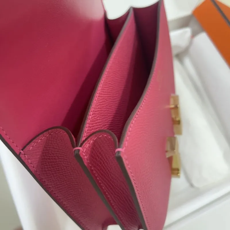 Hermes Constance Pink Leather Crossbody Bag - Image 7
