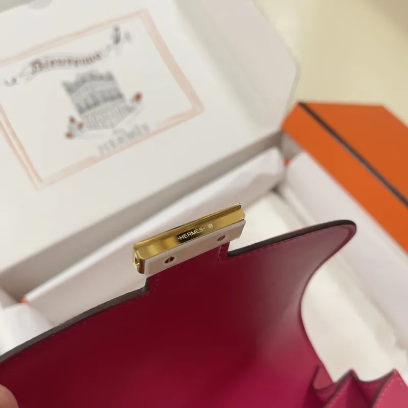 Hermes Constance Pink Leather Crossbody Bag - Image 8