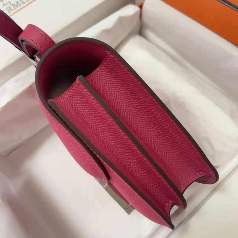 Alternative view of Hermes Constance Pink Leather Crossbody Bag