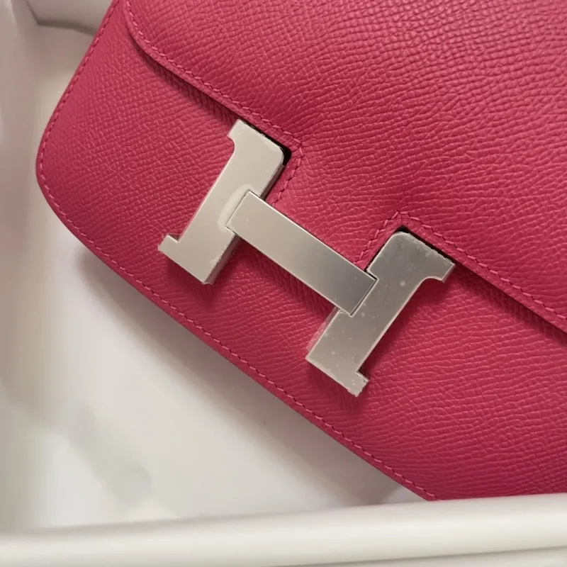 Hermes Constance Pink Leather Crossbody Bag - Image 6