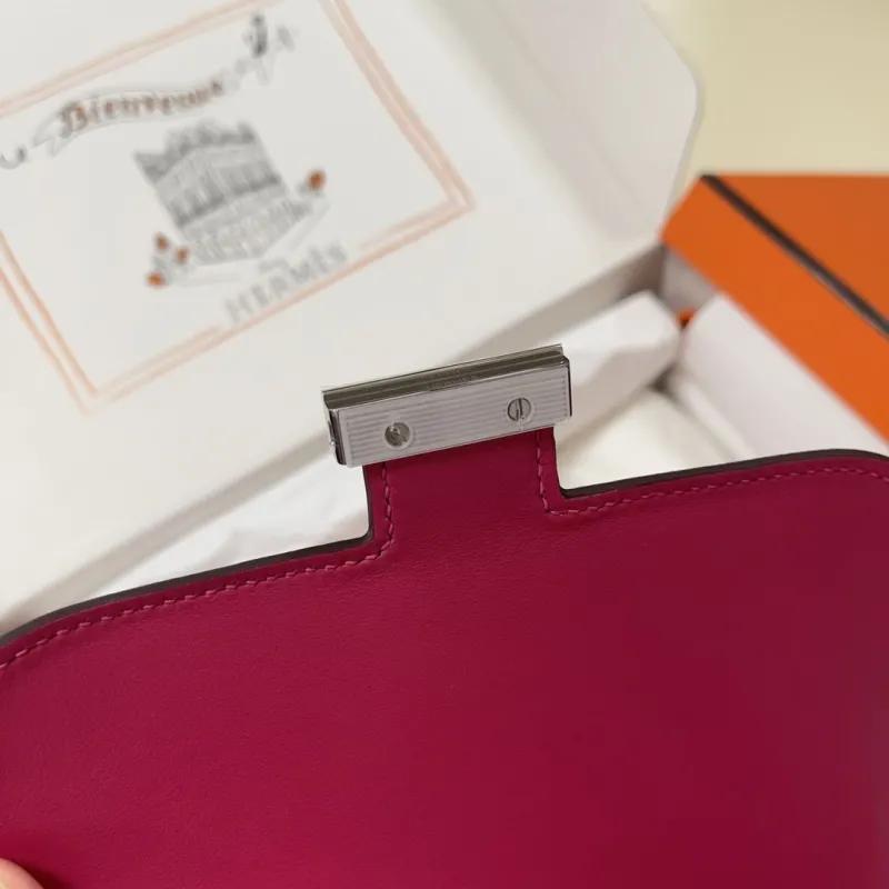 Hermes Constance Pink Leather Crossbody Bag - Image 7