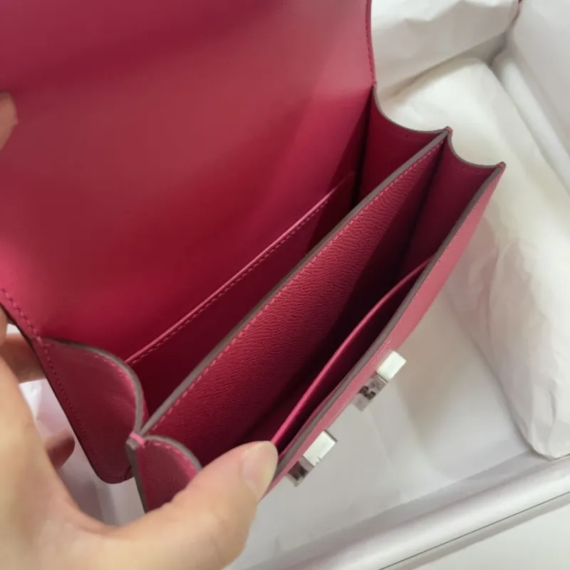 Hermes Constance Pink Leather Crossbody Bag - Image 9