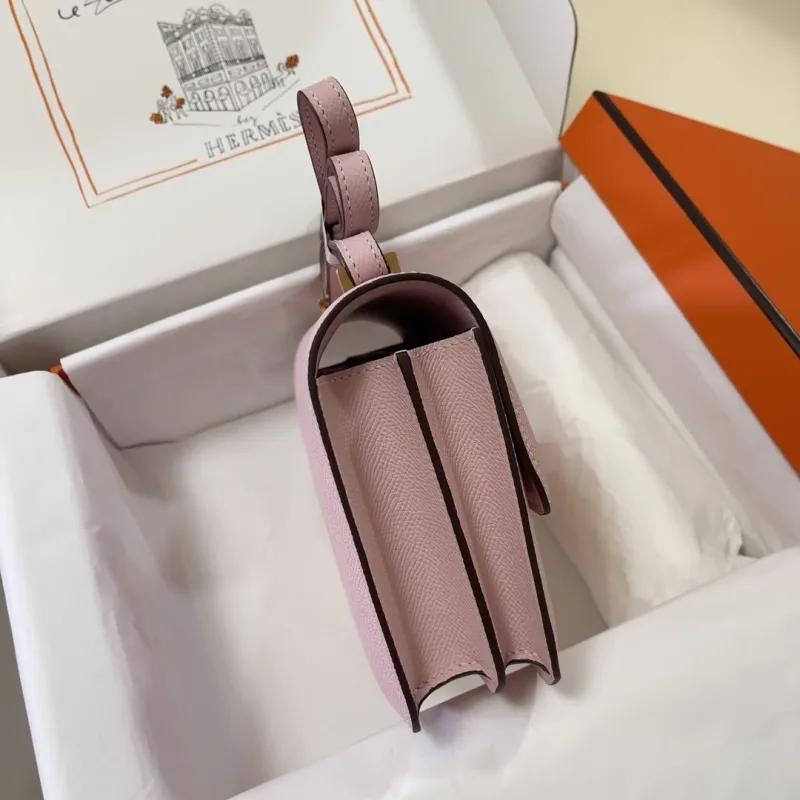 Alternative view of Hermes Constance Pink Leather Crossbody Bag