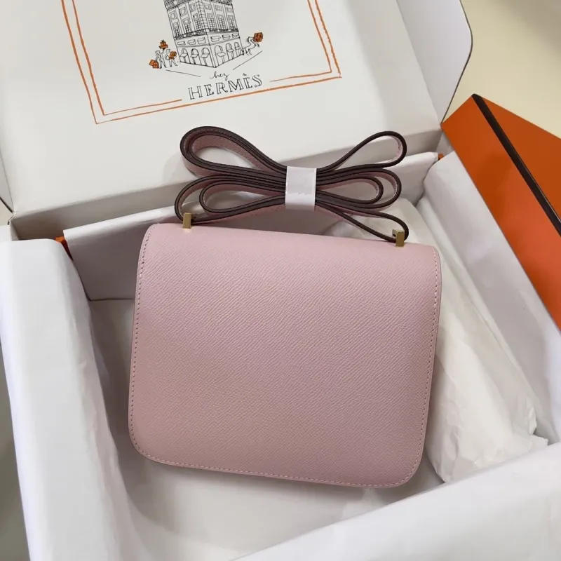 Hermes Constance Pink Leather Crossbody Bag - Image 3