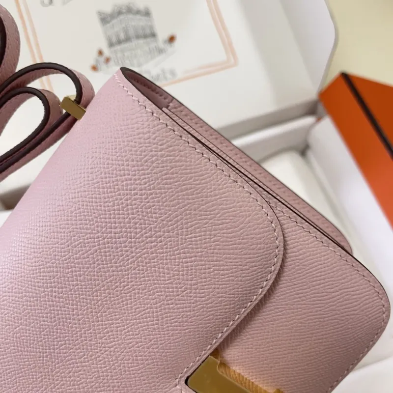 Hermes Constance Pink Leather Crossbody Bag - Image 6