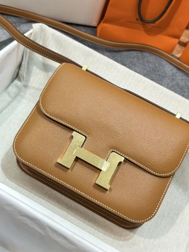 Hermes Brown Constance Crossbody Bag