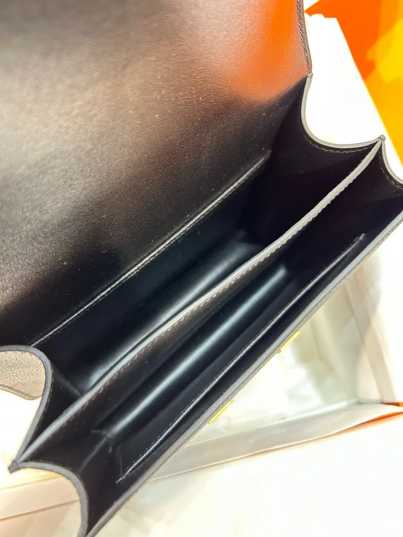 Hermes Constance Black Leather Crossbody Bag - Image 4