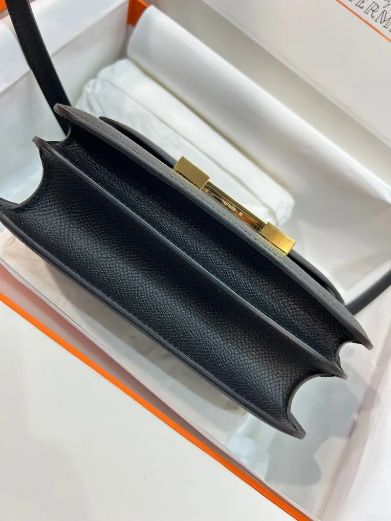 Hermes Constance Black Leather Crossbody Bag - Image 5