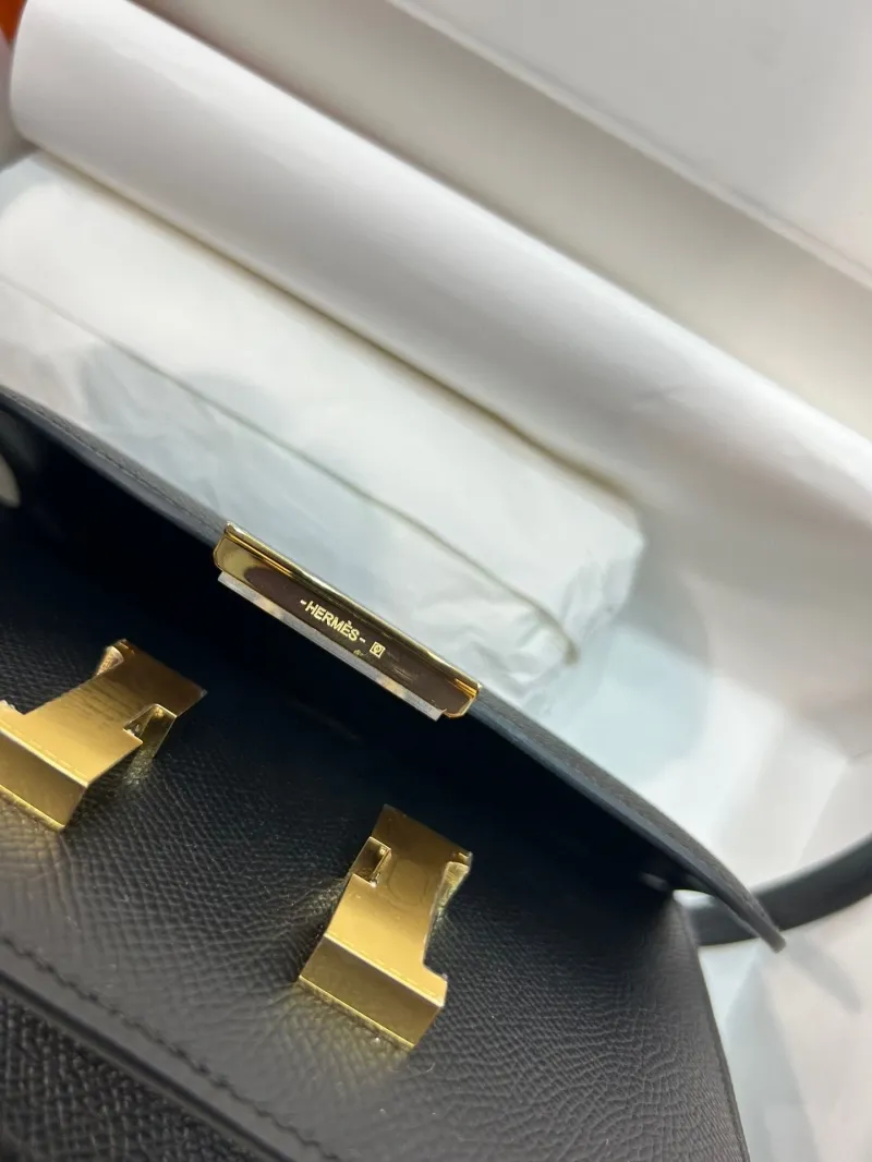 Hermes Constance Black Leather Crossbody Bag - Image 6