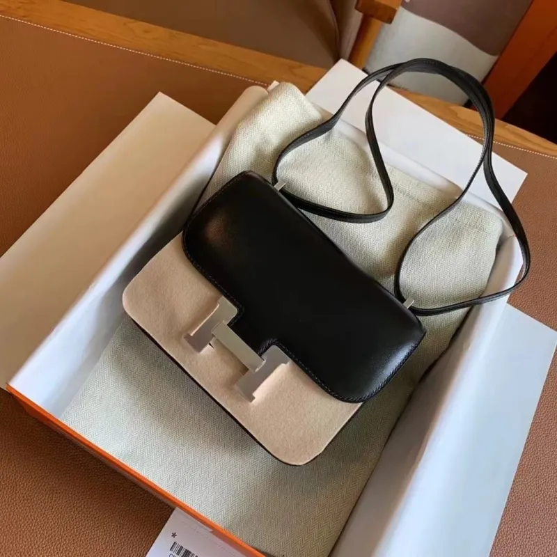 Hermes Constance Black Leather Shoulder Bag 132