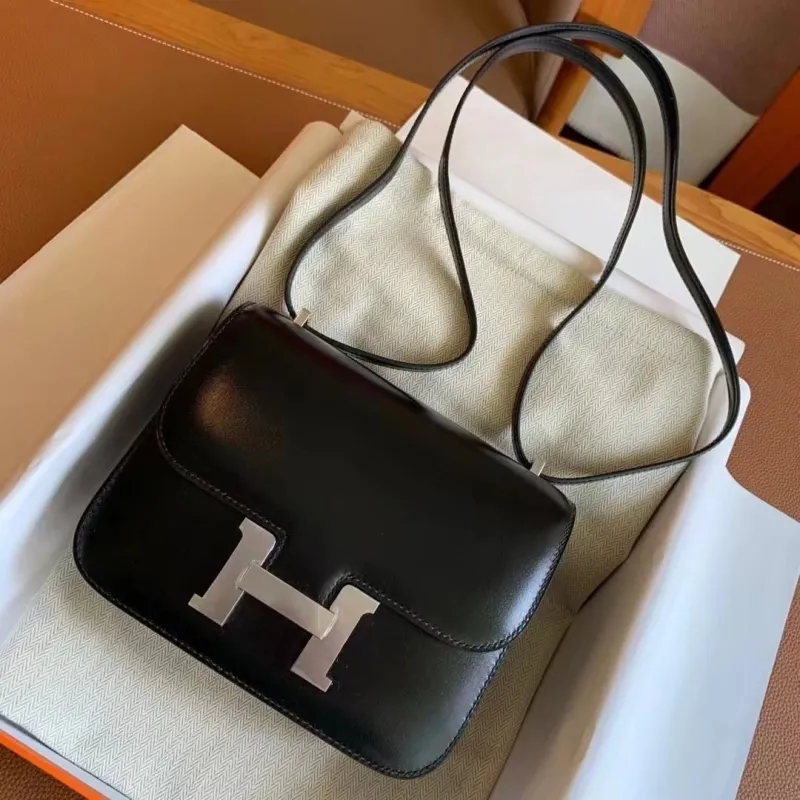 Hermes Constance Black Leather Shoulder Bag 132 - Image 4