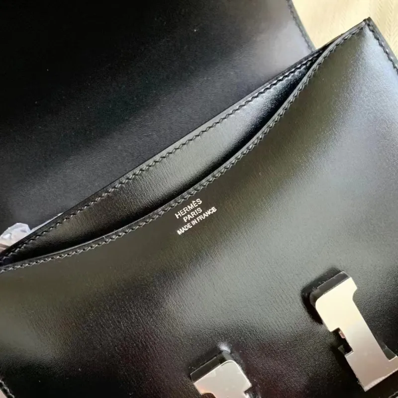 Hermes Constance Black Leather Shoulder Bag 132 - Image 9
