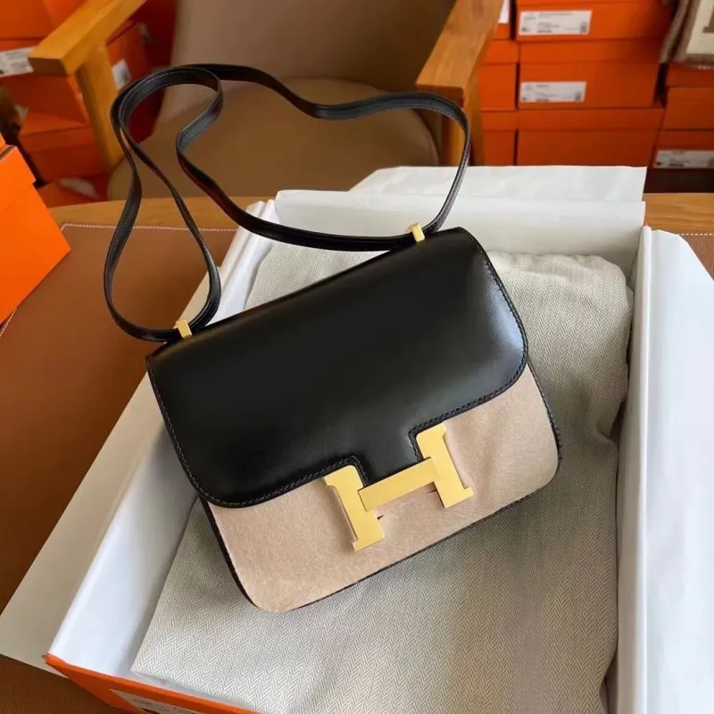 Alternative view of Hermes Constance Mini Black Beige Crossbody Bag