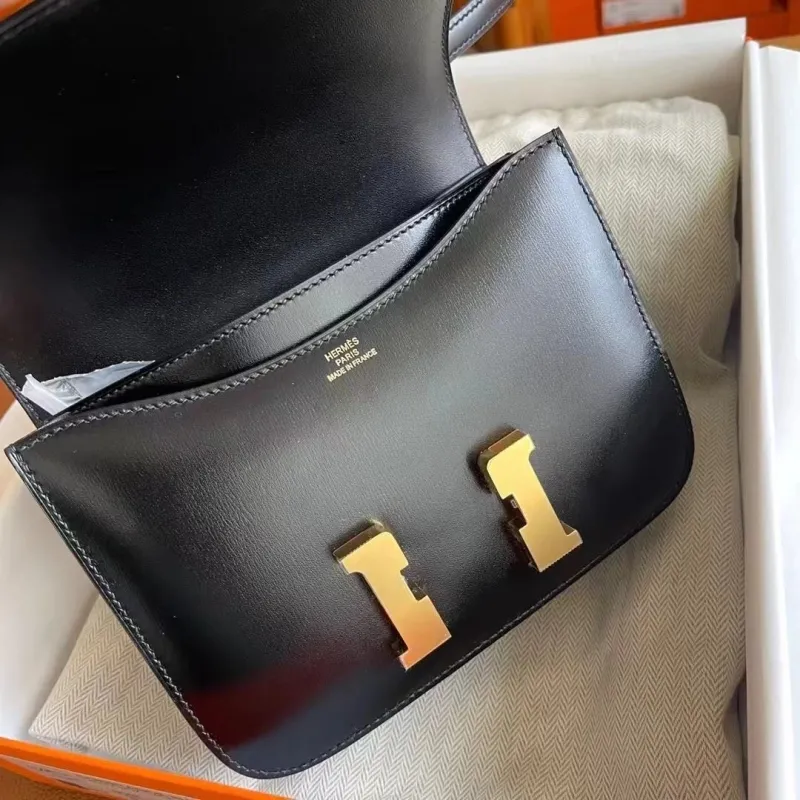 Hermes Constance Mini Black Beige Crossbody Bag - Image 7