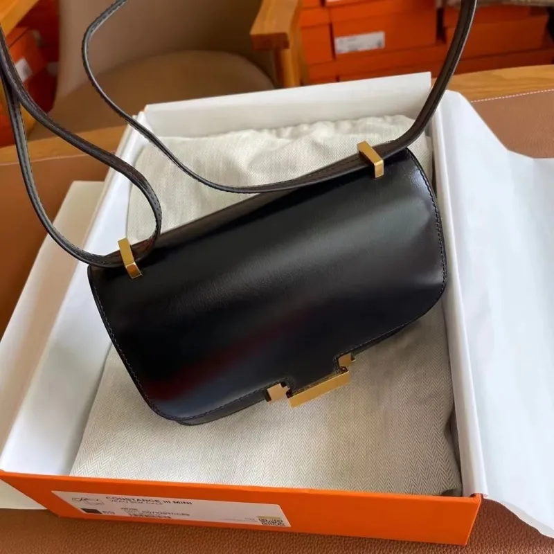 Hermes Constance Mini Black Beige Crossbody Bag - Image 9