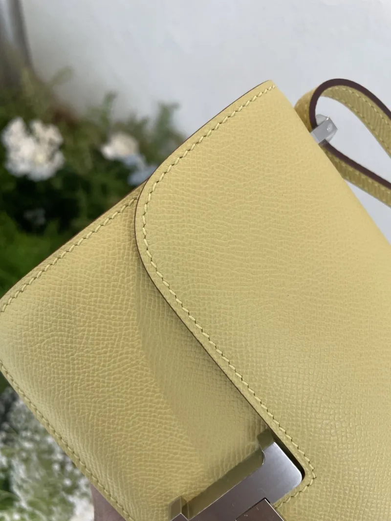Alternative view of Hermes Pale Yellow Constance Crossbody Bag 136