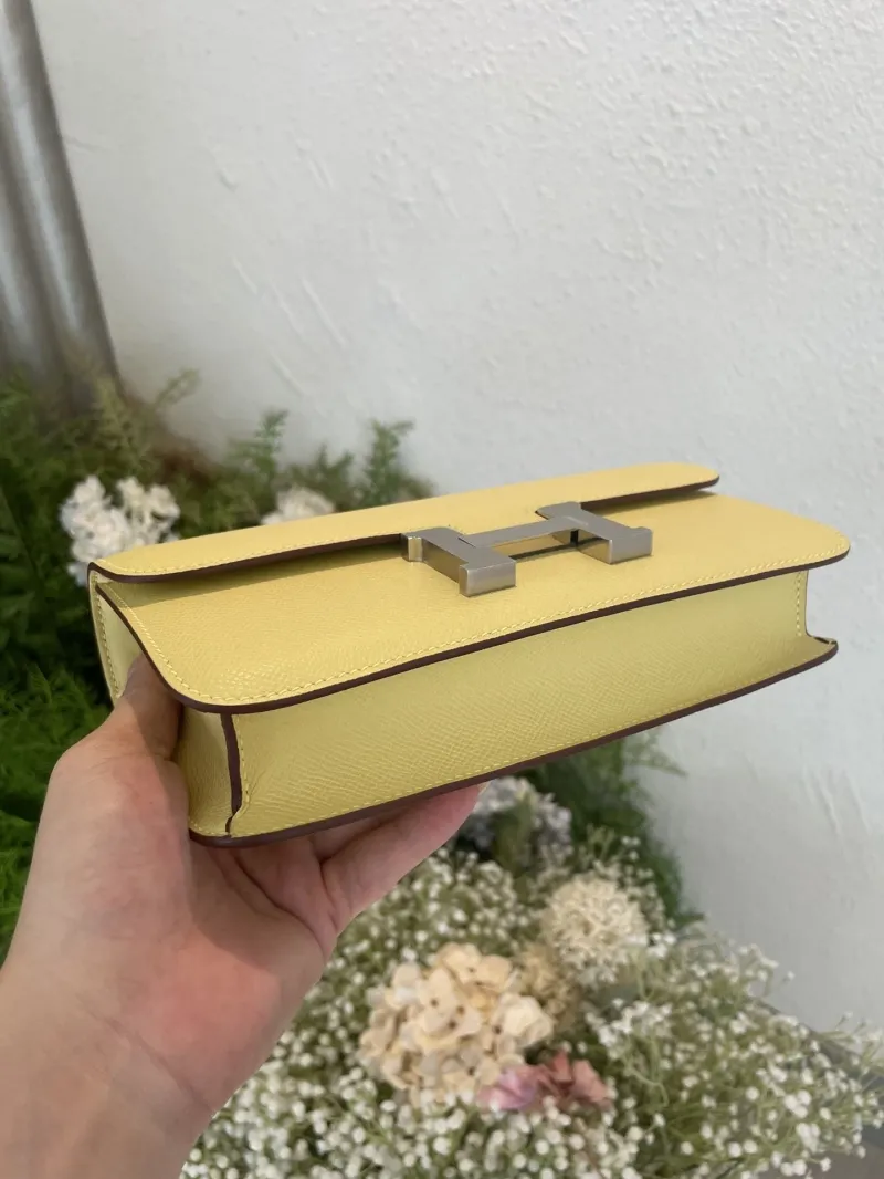 Hermes Pale Yellow Constance Crossbody Bag 136 - Image 5