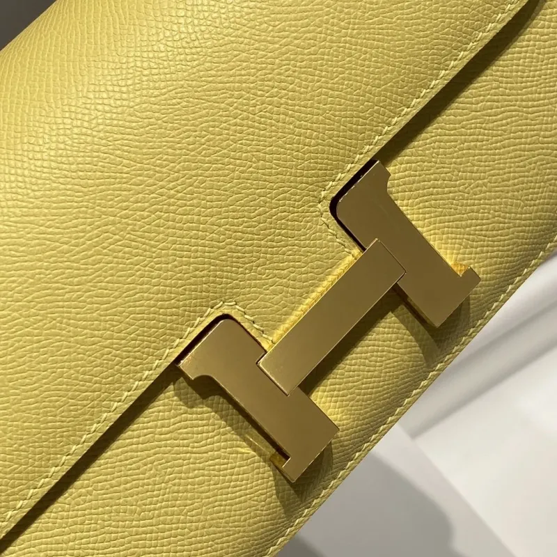 Hermes Pale Yellow Constance Crossbody Bag - Image 5